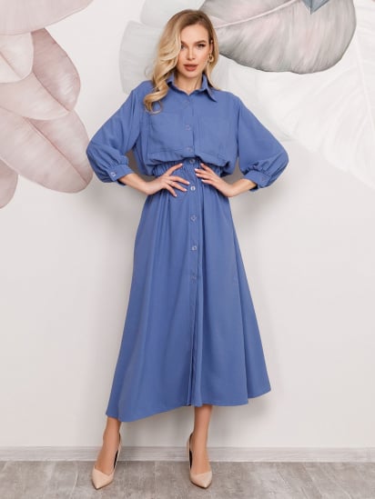 Платье макси ISSA Plus модель SA-169_blue — фото - INTERTOP
