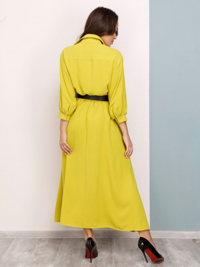 Платье макси ISSA Plus модель SA-169_olive — фото 3 - INTERTOP