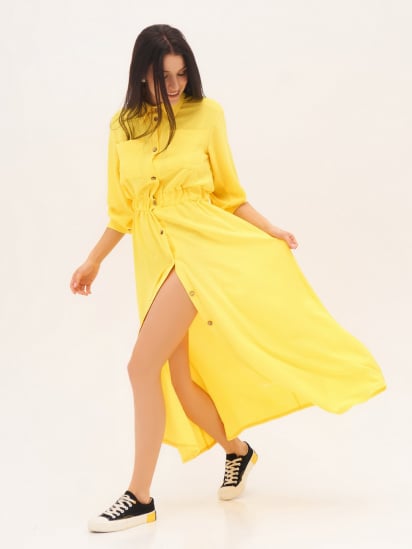 Платье макси ISSA Plus модель SA-169_yellow — фото - INTERTOP