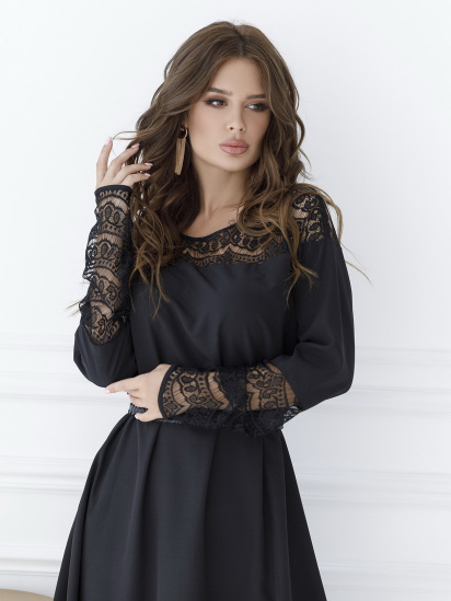 Платье миди ISSA Plus модель SA-16_black — фото 7 - INTERTOP