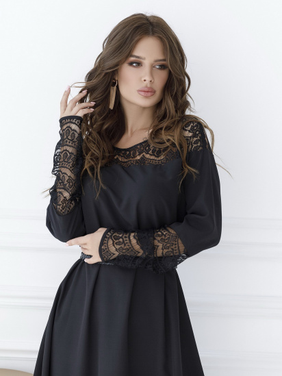 Платье миди ISSA Plus модель SA-16_black — фото 8 - INTERTOP