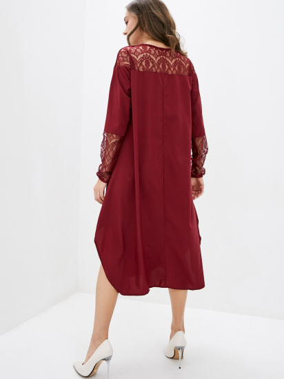 Платье миди ISSA Plus модель SA-16_burgundy — фото 3 - INTERTOP