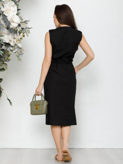 Платье миди ISSA Plus модель SA-193_black — фото 5 - INTERTOP