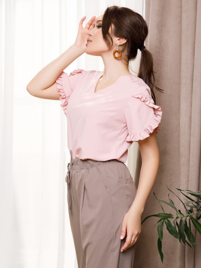 Блуза ISSA Plus модель SA-230_pink — фото - INTERTOP