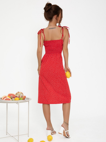 Платье миди ISSA Plus модель SA-265_red — фото 3 - INTERTOP