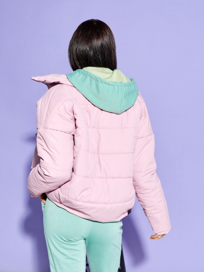 Демисезонная куртка ISSA Plus модель SA-309_pink — фото 3 - INTERTOP