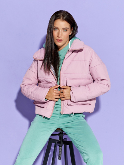 Демисезонная куртка ISSA Plus модель SA-309_pink — фото - INTERTOP