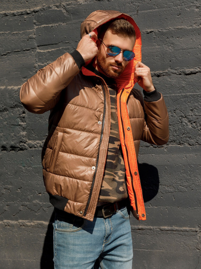 Демисезонная куртка ISSA Plus модель SA-315_brown — фото - INTERTOP