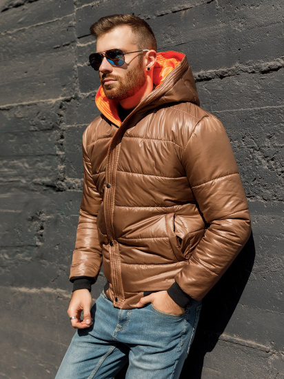 Демисезонная куртка ISSA Plus модель SA-315_brown — фото 4 - INTERTOP