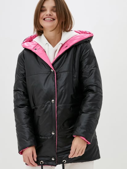 Зимова куртка ISSA Plus модель SA-31_blackraspberry — фото - INTERTOP