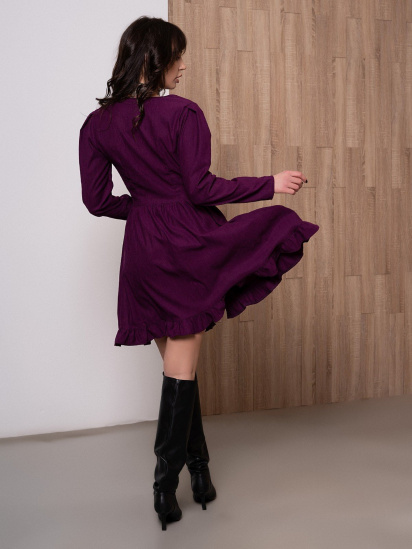 Платье мини ISSA Plus модель SA-348_purple — фото 3 - INTERTOP