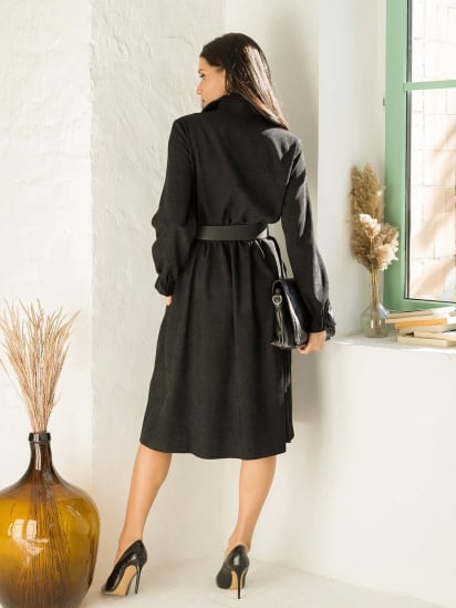 Платье миди ISSA Plus модель SA-349_black — фото 3 - INTERTOP