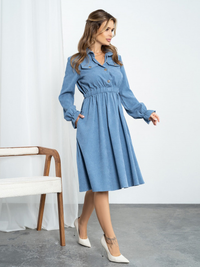 Платье миди ISSA Plus модель SA-349_blue — фото - INTERTOP