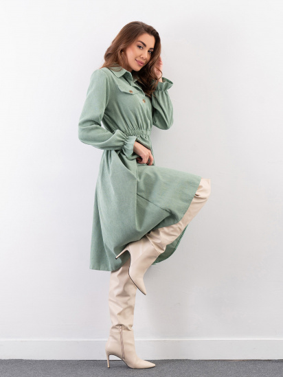 Сукня міді ISSA Plus модель SA-349_зеленый — фото - INTERTOP