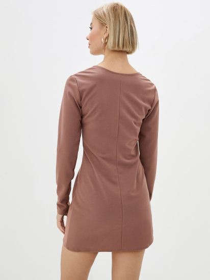 Платье мини ISSA Plus модель SA-352_brown — фото 3 - INTERTOP