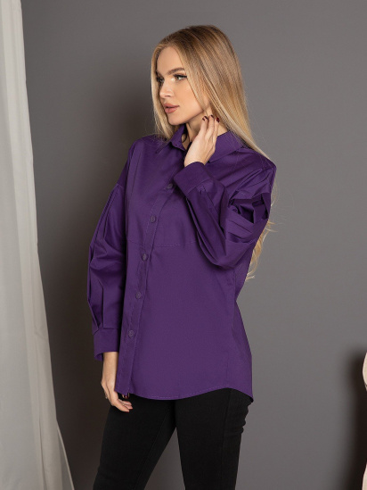 Рубашка ISSA Plus модель SA-353_violet — фото - INTERTOP