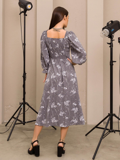 Сукня міді ISSA Plus модель SA-371_grey — фото 3 - INTERTOP