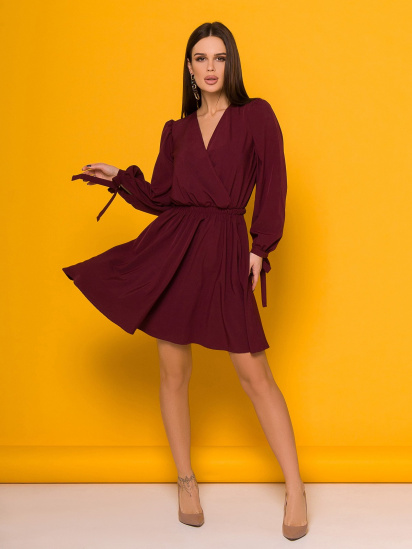 Платье мини ISSA Plus модель SA-373_burgundy — фото - INTERTOP