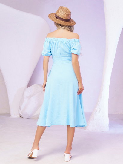 Сукня міді ISSA Plus модель SA-404_blue — фото 3 - INTERTOP