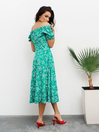 Платье миди ISSA Plus модель SA-413_green — фото 3 - INTERTOP