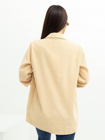 Рубашка ISSA Plus модель SA-433_beige — фото 3 - INTERTOP