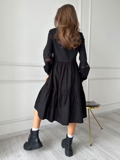 Сукня міді ISSA Plus модель SA-455_black — фото 3 - INTERTOP