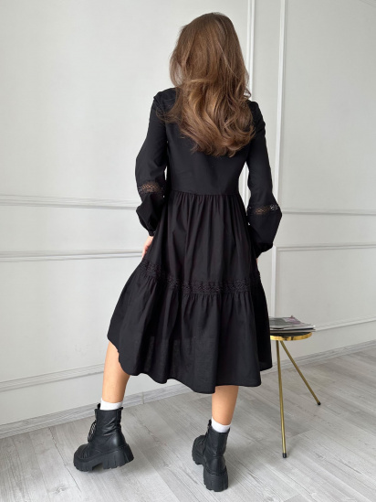 Платье миди ISSA Plus модель SA-455_black — фото 3 - INTERTOP