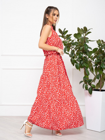 Платье макси ISSA Plus модель SA-465_red — фото - INTERTOP