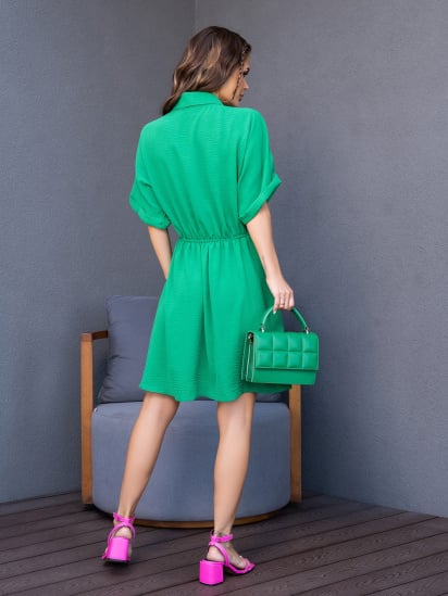 Платье мини ISSA Plus модель SA-478_green — фото 3 - INTERTOP
