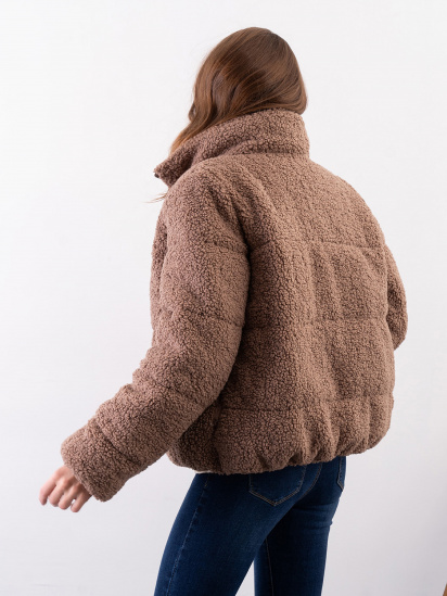 Зимова куртка ISSA Plus модель SA-485_коричневый — фото 3 - INTERTOP