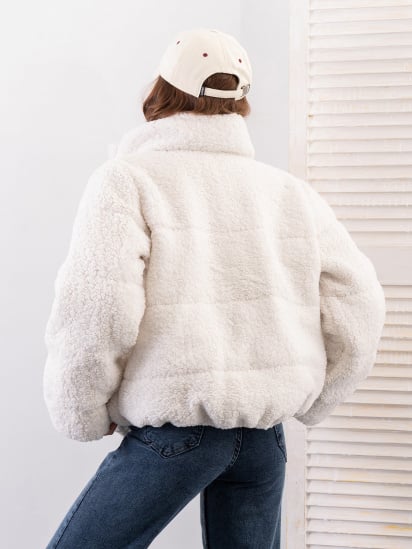Зимова куртка ISSA Plus модель SA-485_молочный — фото 3 - INTERTOP