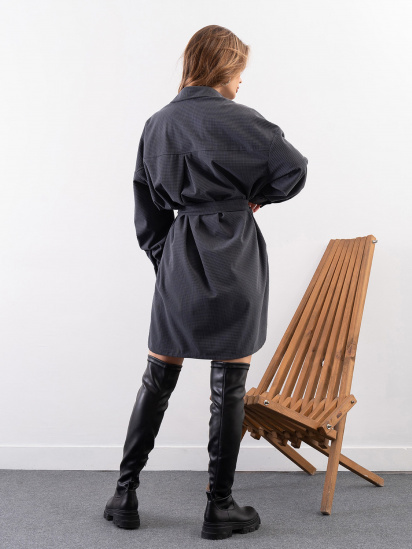 Платье мини ISSA Plus модель SA-496_темно_серый — фото 3 - INTERTOP