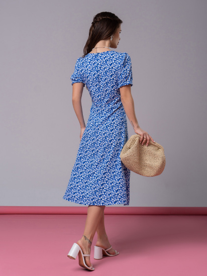 Платье миди ISSA Plus модель SA-521_синий — фото 3 - INTERTOP