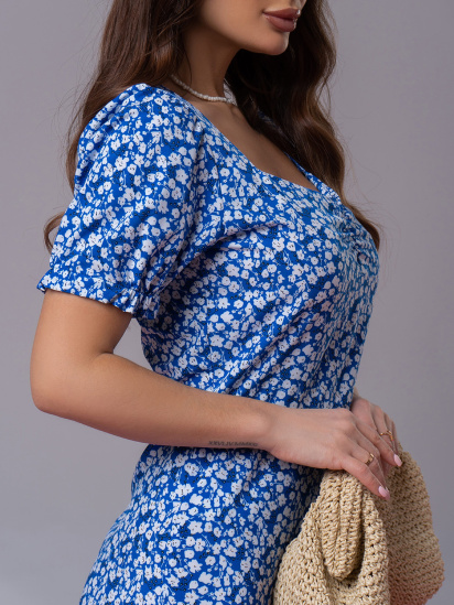 Платье миди ISSA Plus модель SA-521_синий — фото 4 - INTERTOP