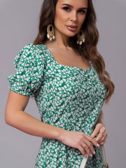 Платье миди ISSA Plus модель SA-521_зеленый — фото 4 - INTERTOP