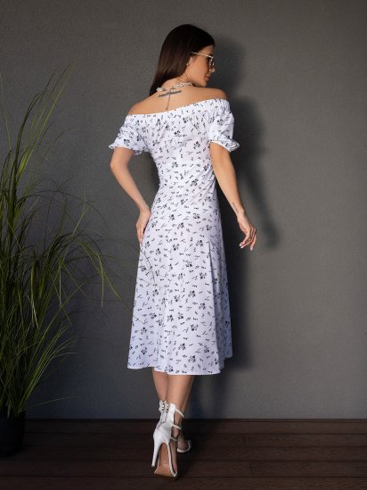 Платье миди ISSA Plus модель SA-532_белый — фото 3 - INTERTOP