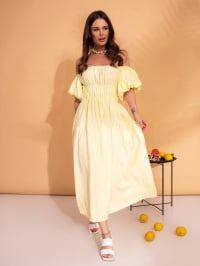 Жёлтый - Платье миди ISSA Plus