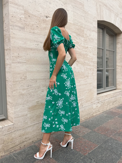 Платье миди ISSA Plus модель SA-538_зеленый — фото 4 - INTERTOP