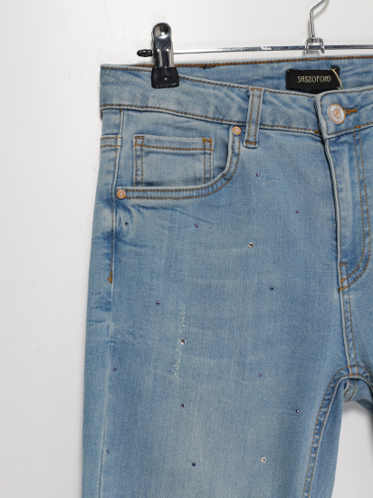 Завужені джинси Sassofono модель A202-SF-692011-1 БЛАКИТНИЙ — фото - INTERTOP