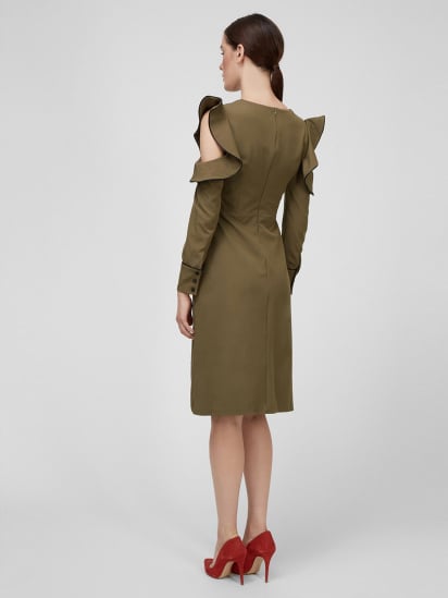 Сукня міді Sassofono модель A201-SC-4249, ЗЕЛЕНИЙ — фото - INTERTOP