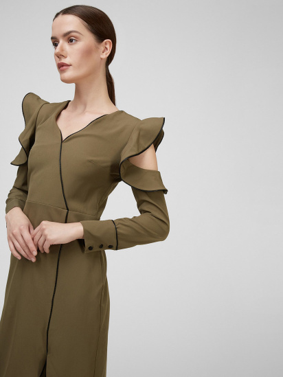 Платье миди Sassofono модель A201-SC-4249, ЗЕЛЕНИЙ — фото 3 - INTERTOP