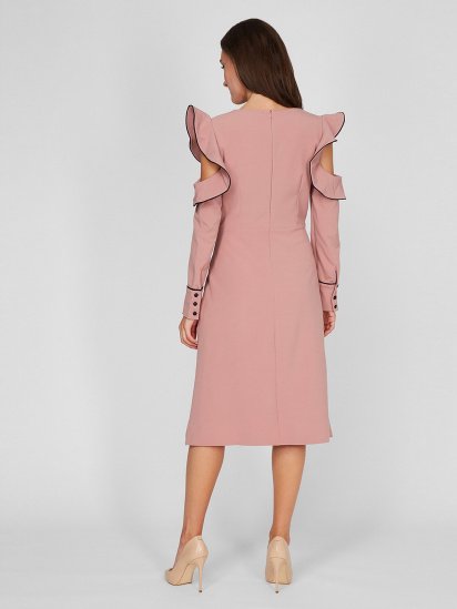 Сукня міді Sassofono модель A201-SC-4249, ПУДРОВИЙ — фото - INTERTOP