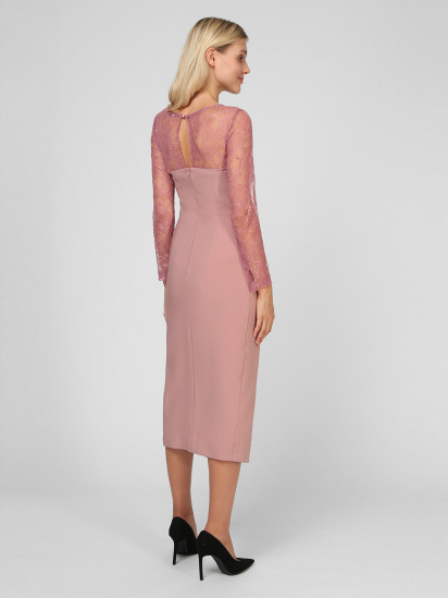 Платье миди Sassofono модель A201-SC-4262, ПУДРОВИЙ — фото - INTERTOP