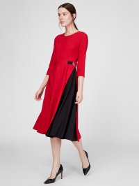 Красный - Платье миди Sassofono