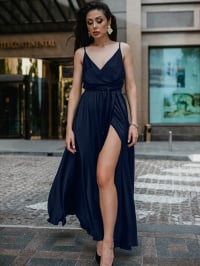 Темно-синій - Сукня максі Jadone Fashion