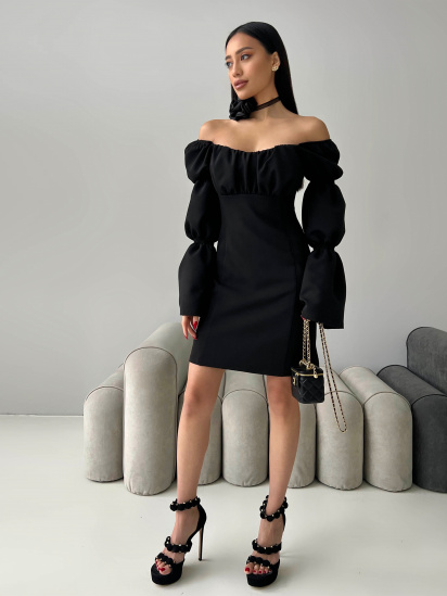 Платье мини Jadone Fashion модель Suknya_Elada_black — фото 4 - INTERTOP