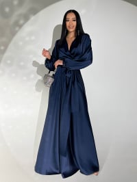 Темно-синій - Сукня максі Jadone Fashion