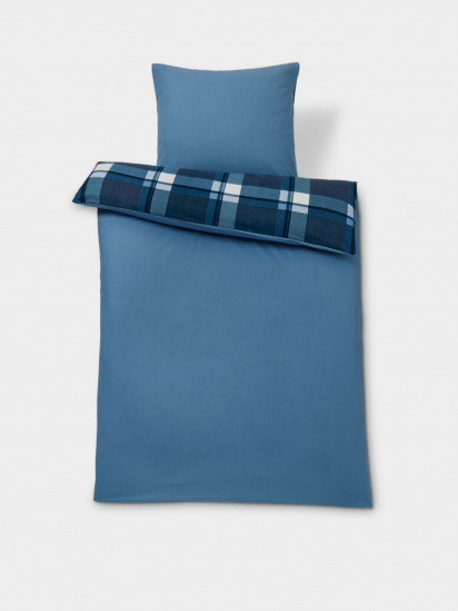 Tchibo ­Фланелевый комплект постельного белья, синий в клетку, двухсторонний модель A40010005 — фото - INTERTOP