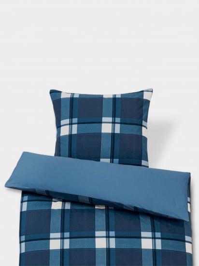Tchibo ­Фланелевый комплект постельного белья, синий в клетку, двухсторонний модель A40010005 — фото 3 - INTERTOP