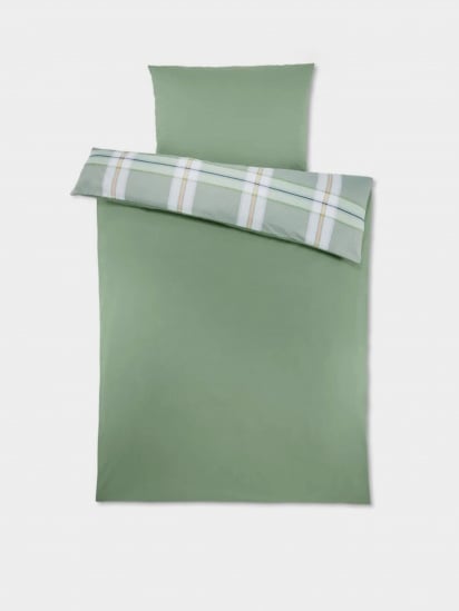Tchibo ­Комплект постельного белья, зеленый в клетку, двухсторонний модель A40010010 — фото 3 - INTERTOP